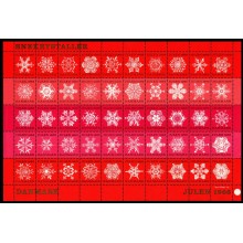 1966. Danmark. Julemærker, ufoldet helark. Snekrystaller.